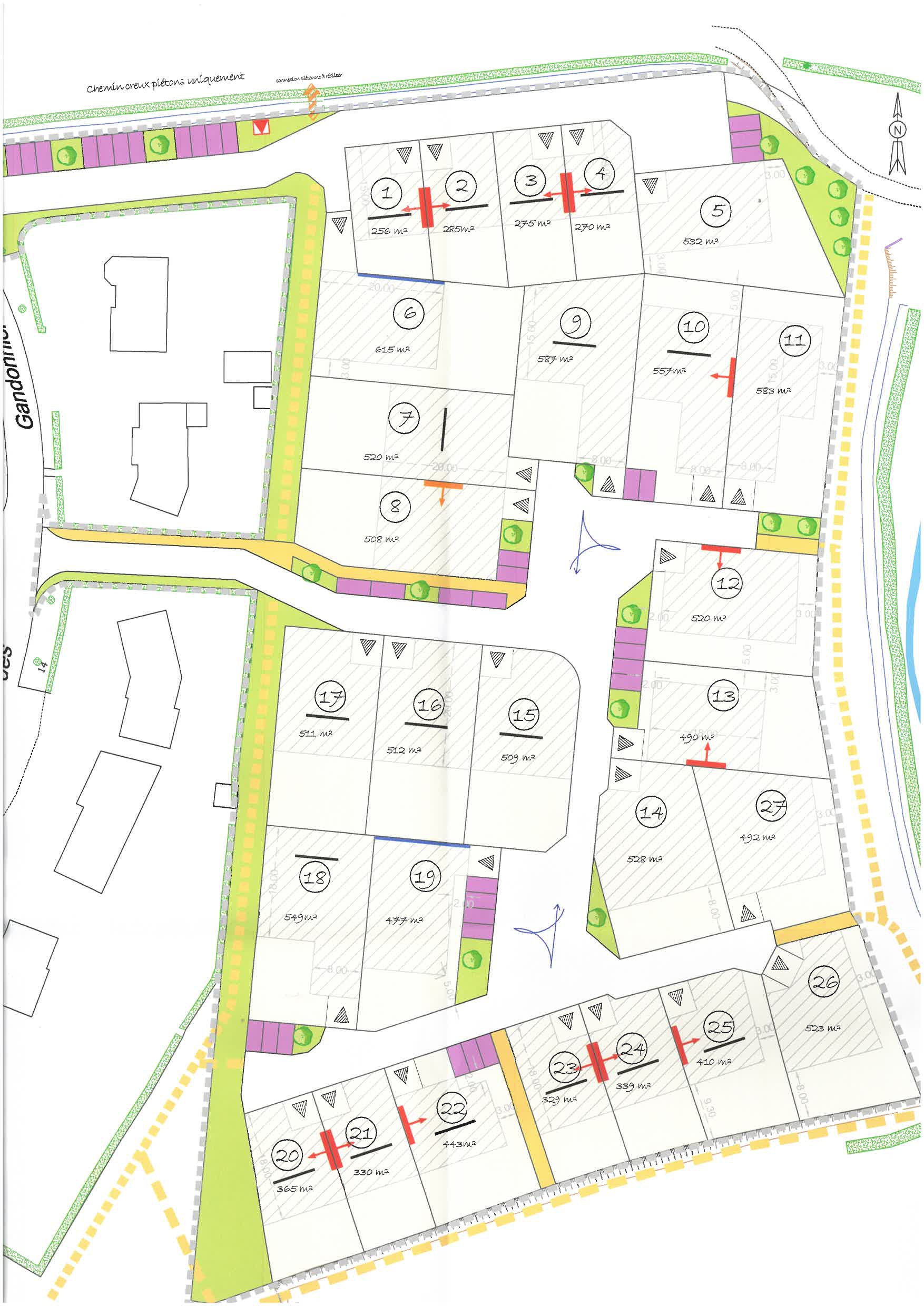 Plan du lotissement La Guyardière